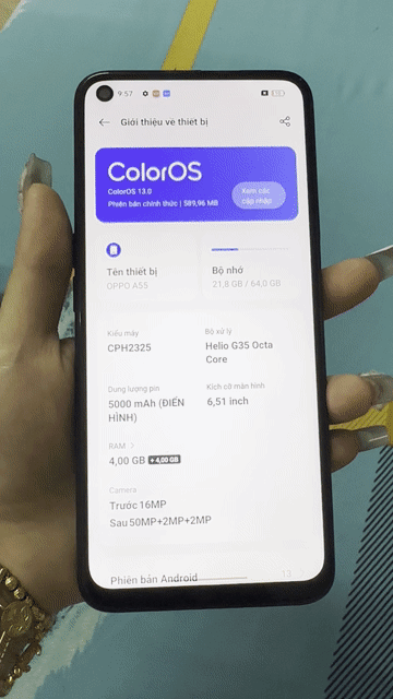 OPPO A55 4GB/64GB Đen. Mua bán Điện thoại tại Quận 11 Tp Hồ Chí Minh được đăng bởi Lưu Văn Đủ hình 1