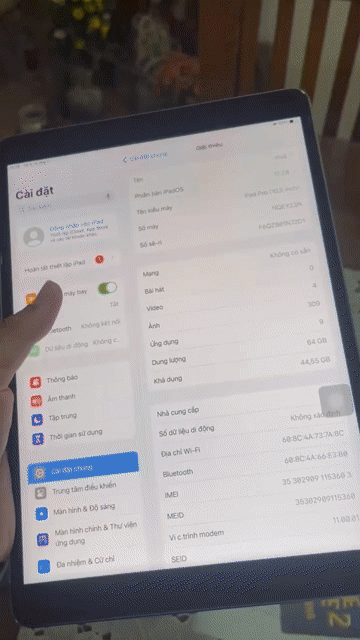 Apple iPad Pro 10.5 64GB Bạc bản 4g PIN 91%. Mua bán Máy tính bảng tại Quận Bình Thạnh Tp Hồ Chí Minh được đăng bởi Vũ Tùng Lâm hình 1
