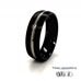 7mm Court Black Brushed Zirconium Ring with Natural Centre Band 360 video