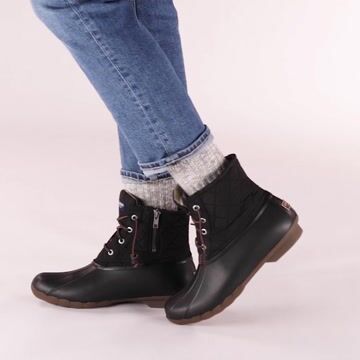 all black sperry duck boots womens