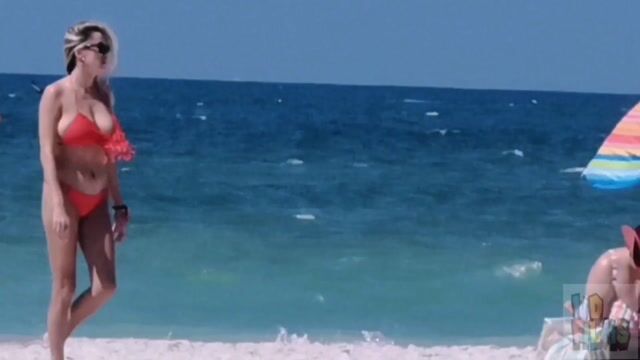 Beach scenes, swimwear in normal beach context