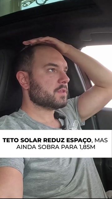 TETO SOLAR REDUZ ESPAÇO MAS AINDA SOBRA PARA 1,85M