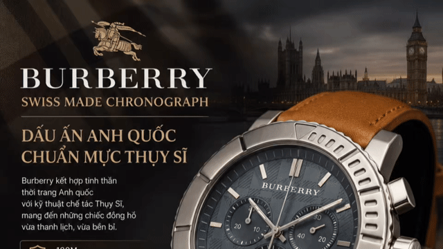 Đồng hồ Burberry The Britain Thuỵ Sỹ. Mua bán Đồng hồ tại Quận 3 Tp Hồ Chí Minh được đăng bởi Đồng Hồ Nội Địa Nhật hình 1