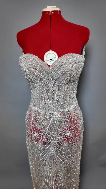 Orapeleng Modutle Strapless Diamante Dress – Size Small