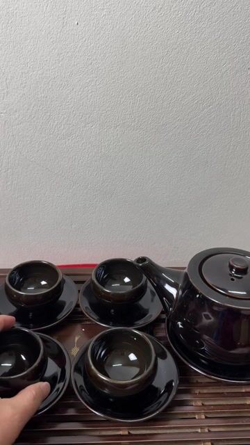 Bộ ấm chén Bát Tràng Gốm sứ Nâu đen. Mua bán Nội thất, đồ gia dụng khác tại Huyện Ba Vì Hà Nội được đăng bởi Tuyết Hoàng hình 1
