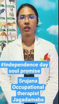 Pinnacle Blooms Network 75th Independence Day Promise by Maddala srujana, Occupational Therapist of Pinnacle @ Visakhapatnam in Telugu