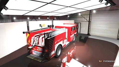 FIVEM American Fire Engine Pumper | Lore Friendly Emergency Vehicle | Working Lights | Custom Sirens | Detailed Interior | Functional Equipment | Add-On | Optimized | Fivem Ready | High Quality, video preview