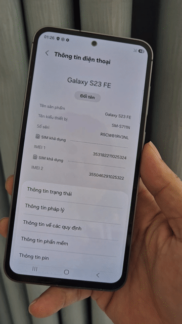 Samsung S23 FE 256GB . Mua bán Điện thoại tại Quận 8 Tp Hồ Chí Minh được đăng bởi Phan Minh Tân hình 1