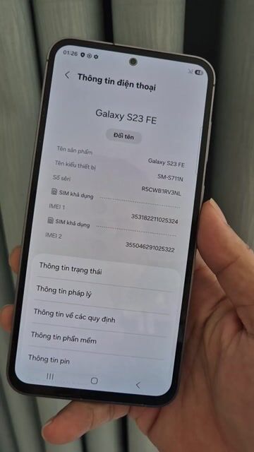 Samsung S23 FE 256GB . Mua bán Điện thoại tại Quận 8 Tp Hồ Chí Minh được đăng bởi Phan Minh Tân hình 1