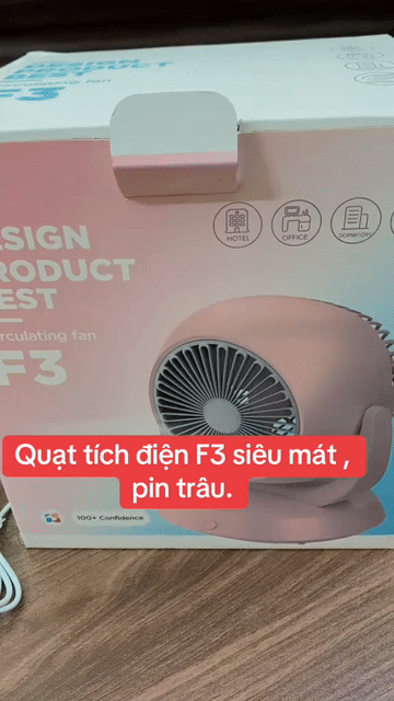 Quạt tích điện FAN F3 hồng (từ 2 sp miễn ship). Mua bán Quạt tại Thành phố Hà Tĩnh Hà Tĩnh được đăng bởi Đại Lý Quang Trung hình 1