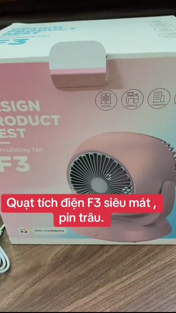 Quạt tích điện FAN F3 hồng (từ 2 sp miễn ship). Mua bán Quạt tại Thành phố Hà Tĩnh Hà Tĩnh được đăng bởi Đại Lý Quang Trung hình 1