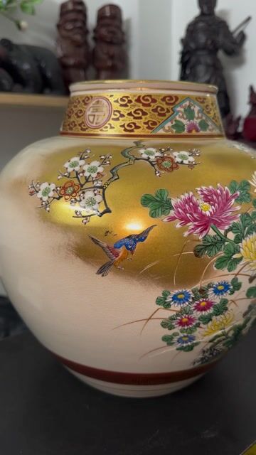 Bình hoa Kutani-yaki Gốm sứ. Mua bán Cây cảnh, đồ trang trí tại Thành phố Dĩ An Bình Dương được đăng bởi liêm nguyễn hình 1