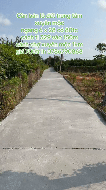 Mua bán Đất Huyện Xuyên Mộc Bà Rịa - Vũng Tàu diện tích 163 m² giá 690 triệu