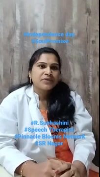 Pinnacle Blooms Network 75th Independence Day Promise by Renamala Subhashini, Speech Therapist of Pinnacle @ SR Nagar in Telugu