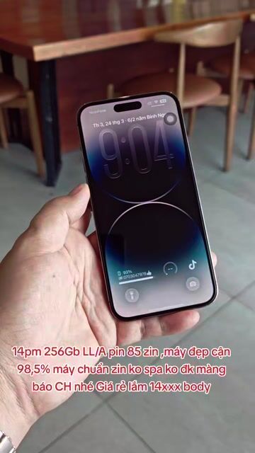 iPhone 14 Pro Max 256GB Tím LL/A pin 85 zin. Mua bán Điện thoại tại Thành phố Mỹ Tho Tiền Giang được đăng bởi LH Max Dilys hình 1