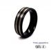 7mm Ridged Black Zirconium Ring with Twin Natural Bands 360 video