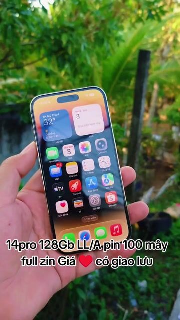 Apple iPhone 14 Pro 128GB Vàng LL/A pin 100 zin. Mua bán Điện thoại tại Thành phố Mỹ Tho Tiền Giang được đăng bởi LH Max Dilys hình 1