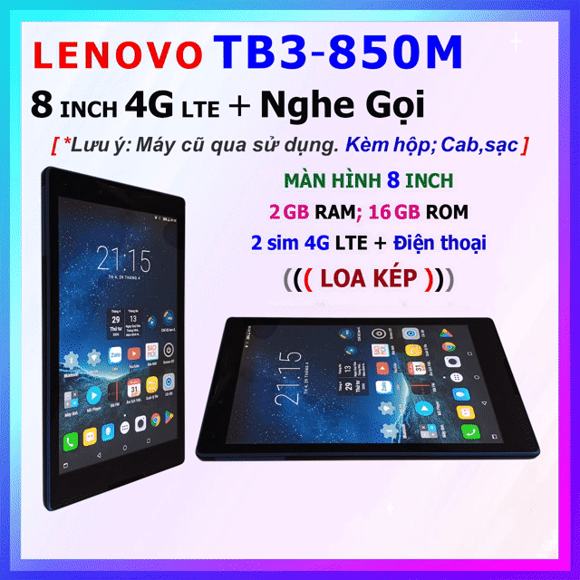 Lenovo TB3-850M 8 inch 2 SIM 4G Nghe gọi 2GB/16GB. Mua bán Máy tính bảng tại Huyện Trảng Bom Đồng Nai được đăng bởi Thanh Ly hình 1