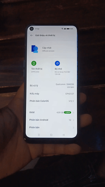 Oppo A53 4GB/128GB máy đẹp ko lỗi. Mua bán Điện thoại tại Quận Bình Tân Tp Hồ Chí Minh được đăng bởi Kim Quang hình 1