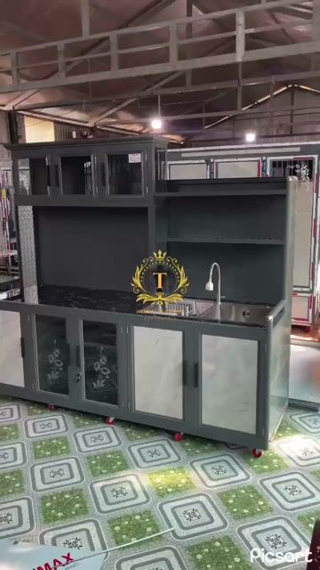 Tủ bếp Nhôm Xingfa Xám. Mua bán Tủ, kệ gia đình tại Huyện Chợ Mới An Giang được đăng bởi Đặng Hiếu Thạnh hình 1