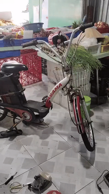 Xe đạp điện ASAMA Đỏ Đã sử dụng. Mua bán Xe đạp tại Thị xã Tân Uyên Bình Dương được đăng bởi ANHTACO  hình 1