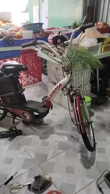 Xe đạp điện ASAMA Đỏ Đã sử dụng. Mua bán Xe đạp tại Thị xã Tân Uyên Bình Dương được đăng bởi ANHTACO  hình 1