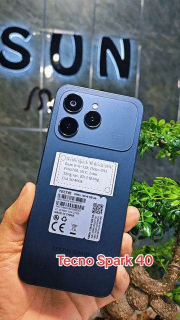 Tecno Spark 40 Black 6/128G NFC Pin5200 Bh2027. Mua bán Điện thoại tại Huyện Trảng Bàng Tây Ninh được đăng bởi Sun Mobile Shop Điện Thoại Trảng Bàng Tây Ninh 01 hình 1