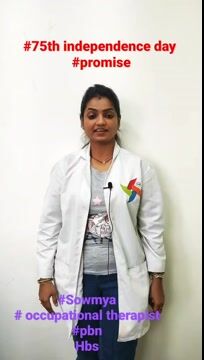 Pinnacle Blooms Network 75th Independence Day Promise by Sowmya mahankali, Occupational Therapist of Pinnacle @ Habsiguda in English