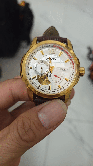 Đồng hồ MVW Star ML006 Vàng Gold Nam Dây Da Zin. Mua bán Đồng hồ tại Thành phố Long Xuyên An Giang được đăng bởi Kodak hình 1