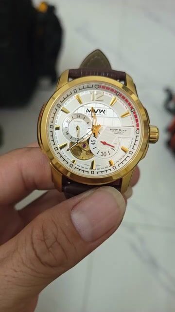 Đồng hồ MVW Star ML006 Vàng Gold Nam Dây Da Zin. Mua bán Đồng hồ tại Thành phố Long Xuyên An Giang được đăng bởi Kodak hình 1