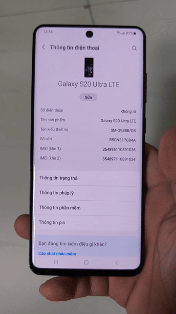 Samsung S20 Ultra VN 8/256 màn hình Oled có BH. Mua bán Điện thoại tại Thành phố Thủ Đức Tp Hồ Chí Minh được đăng bởi Tịnh Lưu Ly hình 1