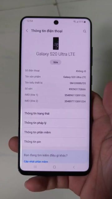 Samsung S20 Ultra VN 8/256 màn hình Oled có BH. Mua bán Điện thoại tại Thành phố Thủ Đức Tp Hồ Chí Minh được đăng bởi Tịnh Lưu Ly hình 1