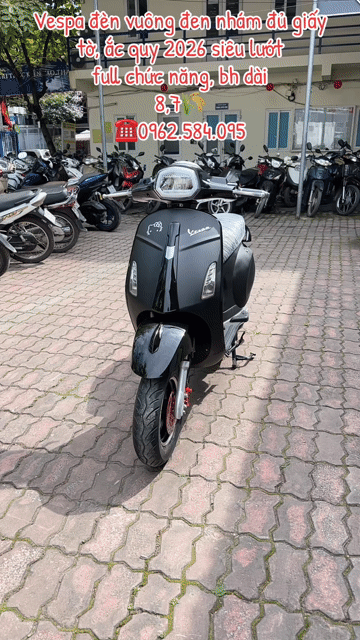 Xe máy điện Piaggio Veépa đèn vuông Đen. Mua bán Xe máy tại Quận Cầu Giấy Hà Nội được đăng bởi Xe điện Bình Phương hình 1