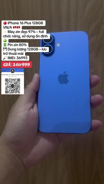 iPhone 16 Plus 128GB Xanh 97%. Mua bán Điện thoại tại Thành phố Biên Hòa Đồng Nai được đăng bởi Uyên Phạm hình 1