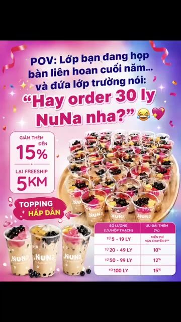 Trà sữa NuNa Fulltopping. Mua bán Đồ ăn, thực phẩm và các loại khác tại Quận 12 Tp Hồ Chí Minh được đăng bởi Phuc hình 1