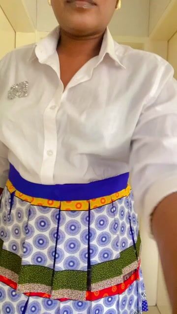 Seshweshwe detailed skirt