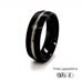 7mm Court Black Brushed Zirconium Ring with Natural Centre Band 360 Video two