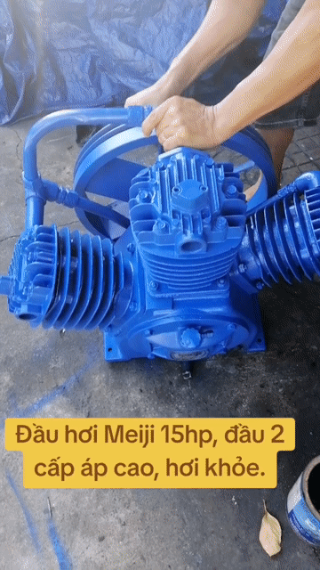 Đầu máy nén khí Meiji 15hp 2 cấp. Mua bán Đồ chuyên dụng, Giống nuôi trồng tại Thành phố Quảng Ngãi Quảng Ngãi được đăng bởi Mỹ Trinh hình 1