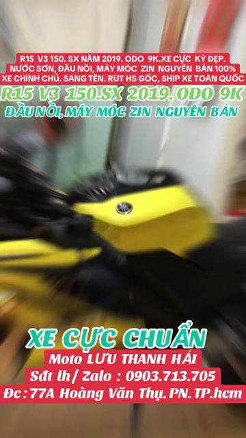 YAMAHA R15 V3 150.SX 2019.ODO 9K MÁY MÓC  ZIN 100%. Mua bán Xe máy tại Quận Phú Nhuận Tp Hồ Chí Minh được đăng bởi MOTO LUU THANH HAI  77A hình 1