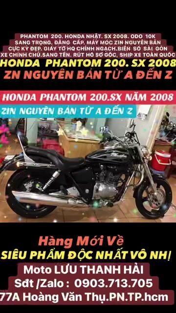 PHANTOM 200.HONDA NHẬT.SX 2008.ODO 10K.MÁY MÓC ZIN. Mua bán Xe máy tại Quận Phú Nhuận Tp Hồ Chí Minh được đăng bởi MOTO LUU THANH HAI  77A hình 1
