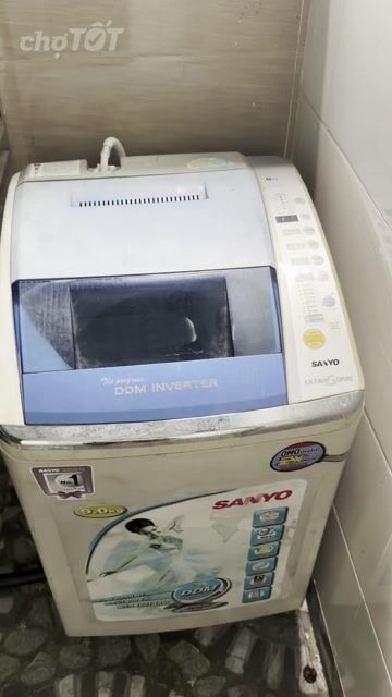 Máy giặt Sanyo DDM Inverter 9.0kg Trắng xanh. Mua bán Máy giặt tại Huyện An Dương Hải Phòng được đăng bởi Phát Thanh Lý  hình 1