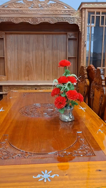 Bộ bàn ăn gỗ tự nhiên 8 ghế. Mua bán Bàn ghế tại Huyện Cái Bè Tiền Giang được đăng bởi Đồ Gỗ Thiện Nguyện Cái Bè hình 1