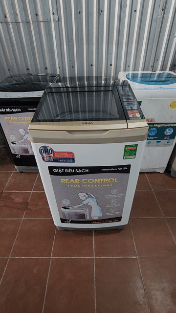 Máy giặt Aqua 9KG Inverter cũ Trắng, Nâu. Mua bán Máy giặt tại Thành phố Sóc Trăng Sóc Trăng được đăng bởi Điện Lạnh Hoàng Khải hình 1