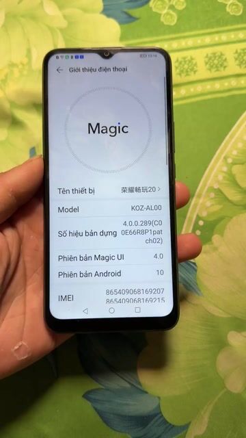 Honor Play 20 KOZ-AL00 Xanh Đã sử dụng. Mua bán Điện thoại tại Thành phố Thủ Đức Tp Hồ Chí Minh được đăng bởi nt hình 1