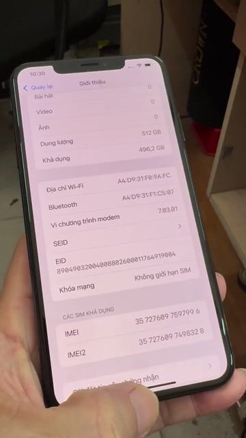 Hàng hiếm - iPhone XS Max 512GB Đen full zin ngon. Mua bán Điện thoại tại Quận Thanh Xuân Hà Nội được đăng bởi Duy hình 1