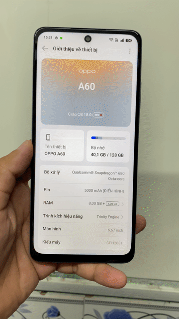 Oppo A60 128GB lỗi cảm biến tiệm cận giá ngon. Mua bán Điện thoại tại Quận 12 Tp Hồ Chí Minh được đăng bởi Tính hình 1