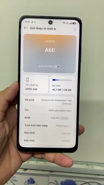 Oppo A60 128GB lỗi cảm biến tiệm cận giá ngon. Mua bán Điện thoại tại Quận 12 Tp Hồ Chí Minh được đăng bởi Tính hình 1