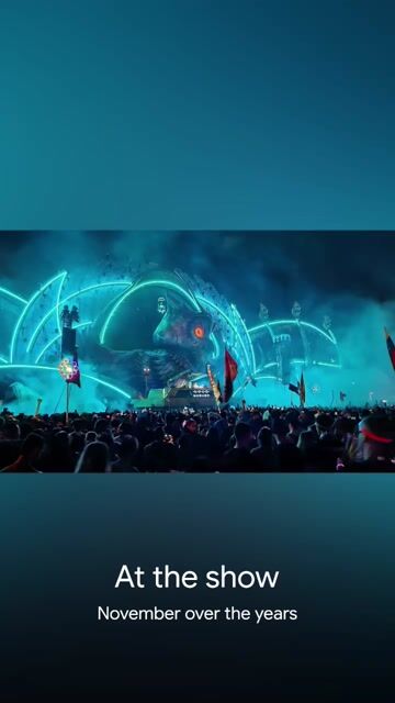 Festival stages and crowds