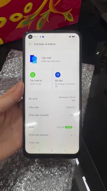 Oppo a73 5g,Máy fullbox có phụ kiện,bh 3 tháng. Mua bán Điện thoại tại Quận Thanh Xuân Hà Nội được đăng bởi cửa hàng điện thoại giá rẻ hình 1