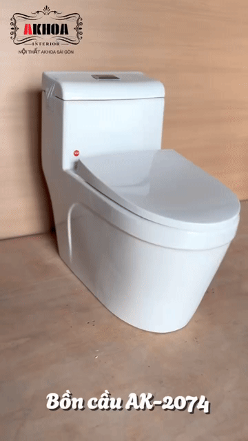 Bồn cầu liền khối 2074 Men sứ nano Trung Quốc. Mua bán Thiết bị vệ sinh, nhà tắm tại Quận Cẩm Lệ Đà Nẵng được đăng bởi Tổng kho thiết bị vệ sinh HND Đà Nẵng hình 1